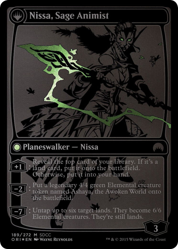 Nissa, Vastwood Seer // Nissa, Sage Animist (MEDIA-189) - San Diego Comic-Con 2015: (originpwdfc) Foil
