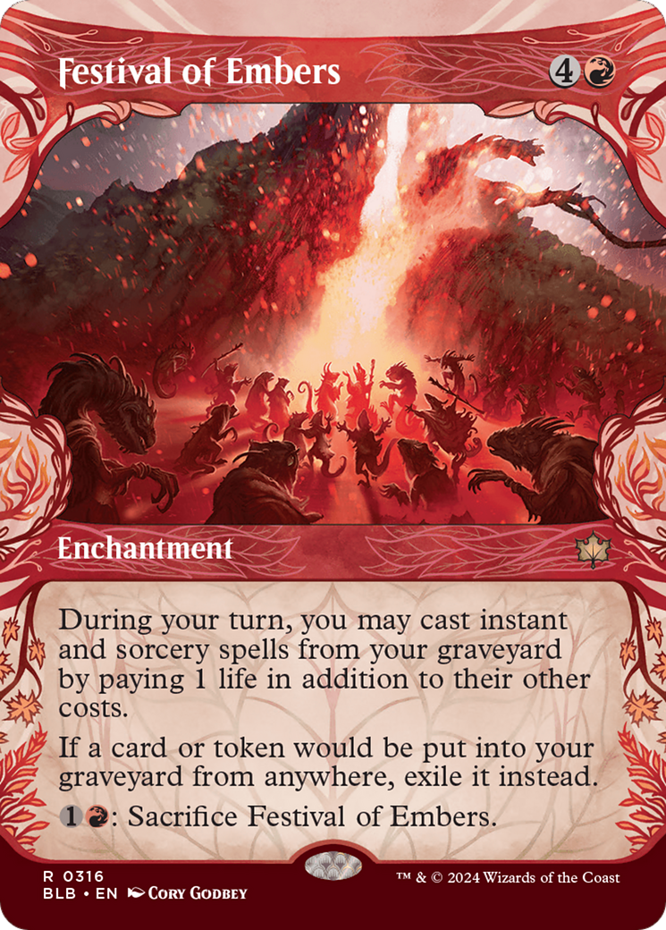 Festival of Embers (BLB-316) - Bloomburrow: (Showcase) (Borderless)