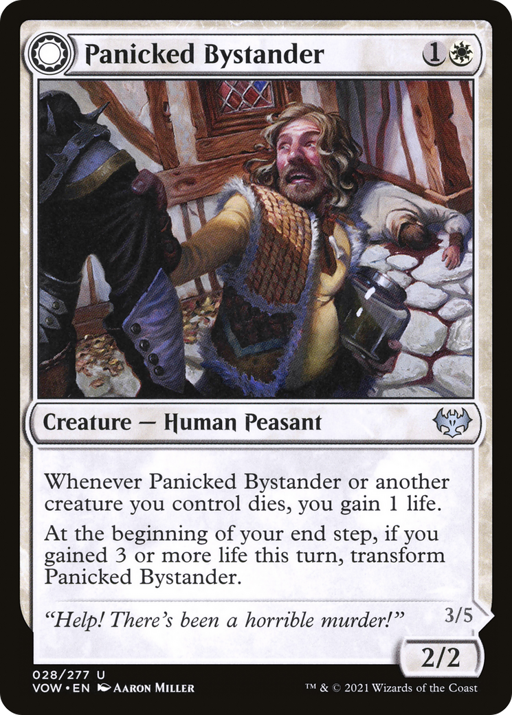 Panicked Bystander // Cackling Culprit (VOW-028) - Innistrad: Crimson Vow: (Double Faced Transform) Foil