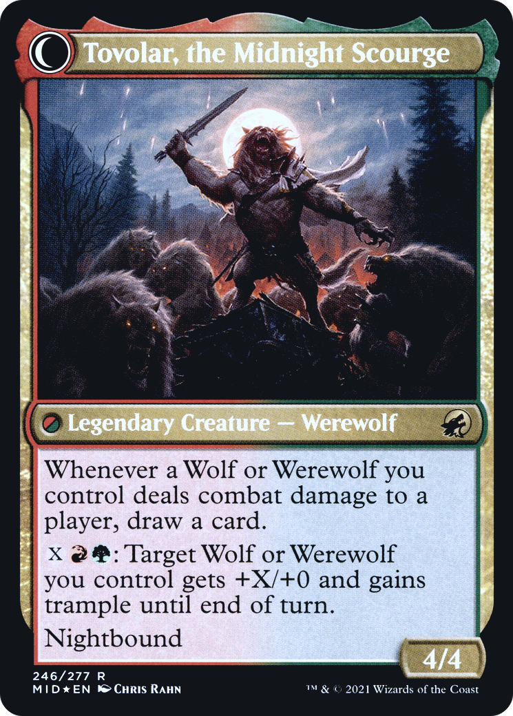 Tovolar, Dire Overlord // Tovolar, the Midnight Scourge (PRE-246S) - Innistrad: Midnight Hunt Promos: (Double Faced Transform) Foil