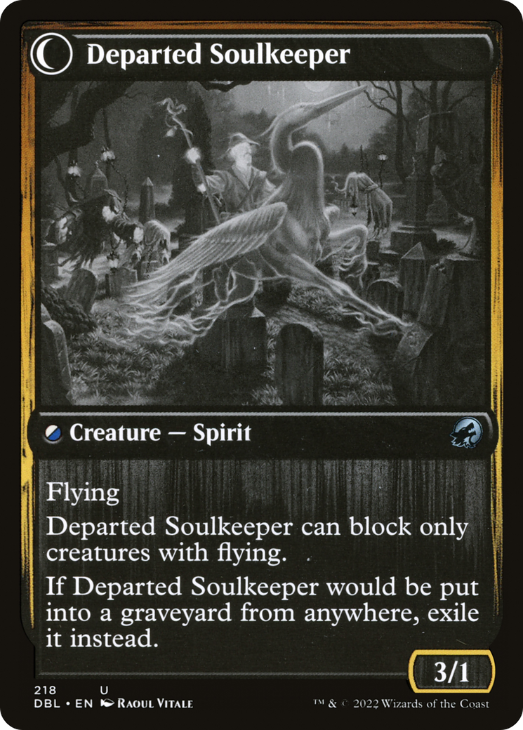 Devoted Grafkeeper // Departed Soulkeeper (DBL-218) - Innistrad: Double Feature: (Double Faced Transform) Foil