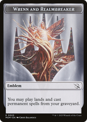Wrenn and Realmbreaker Emblem (TMOM-023) - March of the Machine Tokens Foil