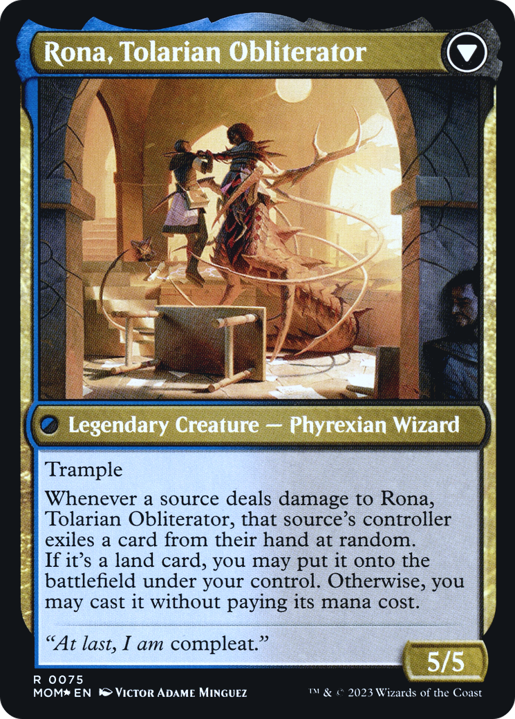Rona, Herald of Invasion // Rona, Tolarian Obliterator (PRE-75S) - March of the Machine Promos Foil