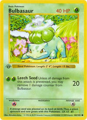 Bulbasaur 044/102  - 1st Edition Base Set Shadowless - Common