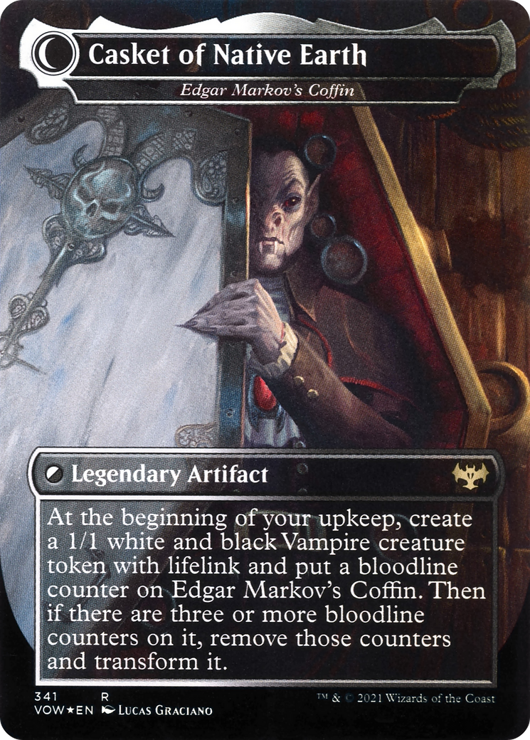 Edgar, Charmed Groom // Edgar Markov's Coffin (VOW-341) - Innistrad: Crimson Vow: (Double Faced Transform) (Borderless) Foil