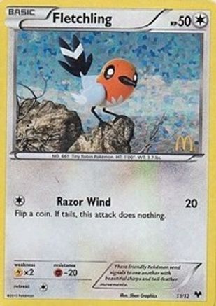 Fletchling 011/12  - Holofoil McDonalds Promos 2014 - Promo