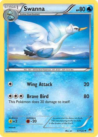 Swanna 037  XY  BREAKpoint - Uncommon