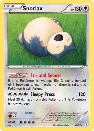 Snorlax 058/83  - Reverse Holofoil Generations - Rare