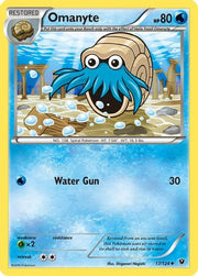 Omanyte 017/124  - Reverse Holofoil XY  Fates Collide - Uncommon