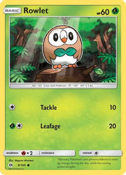 Rowlet 009/149  - Reverse Holofoil SM Base Set - Common