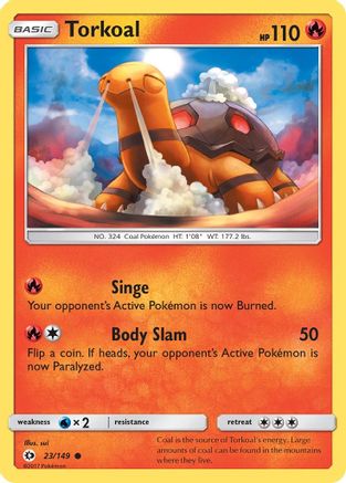 Torkoal 023/149  - Reverse Holofoil SM Base Set - Common