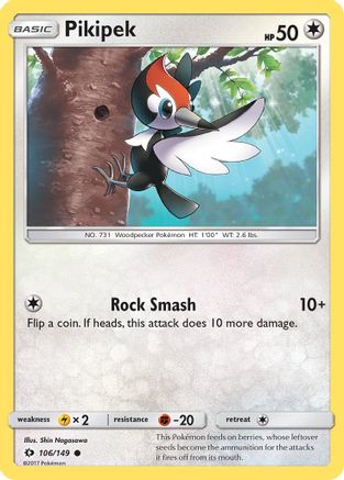 Pikipek 106/149  - Reverse Holofoil SM Base Set - Common