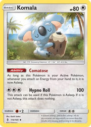 Komala 114/145  - Reverse Holofoil SM  Guardians Rising - Uncommon