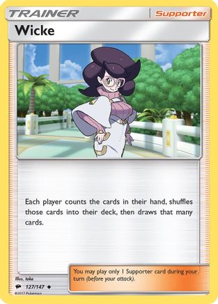 Wicke 127/147  - Reverse Holofoil SM  Burning Shadows - Uncommon