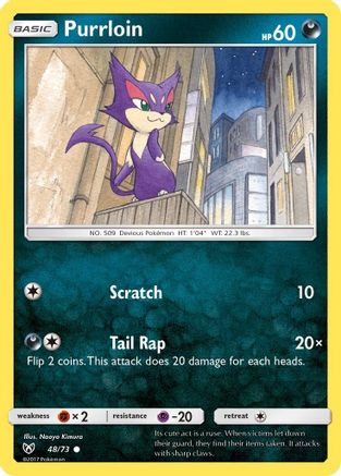 Purrloin 048  - Reverse Holofoil Shining Legends - Common