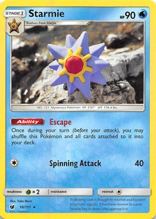 Starmie 016/111  SM  Crimson Invasion - Rare