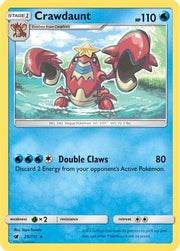 Crawdaunt 025  - Reverse Holofoil SM  Crimson Invasion - Rare