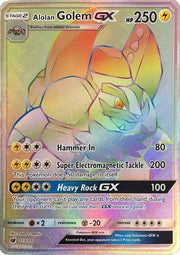 Alolan Golem GX (Secret) 113  - Holofoil SM  Crimson Invasion - Secret Rare