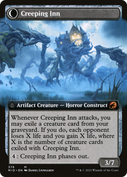 Hostile Hostel // Creeping Inn (MID-379) - Innistrad: Midnight Hunt: (Extended Art, Double Faced Transform) Foil