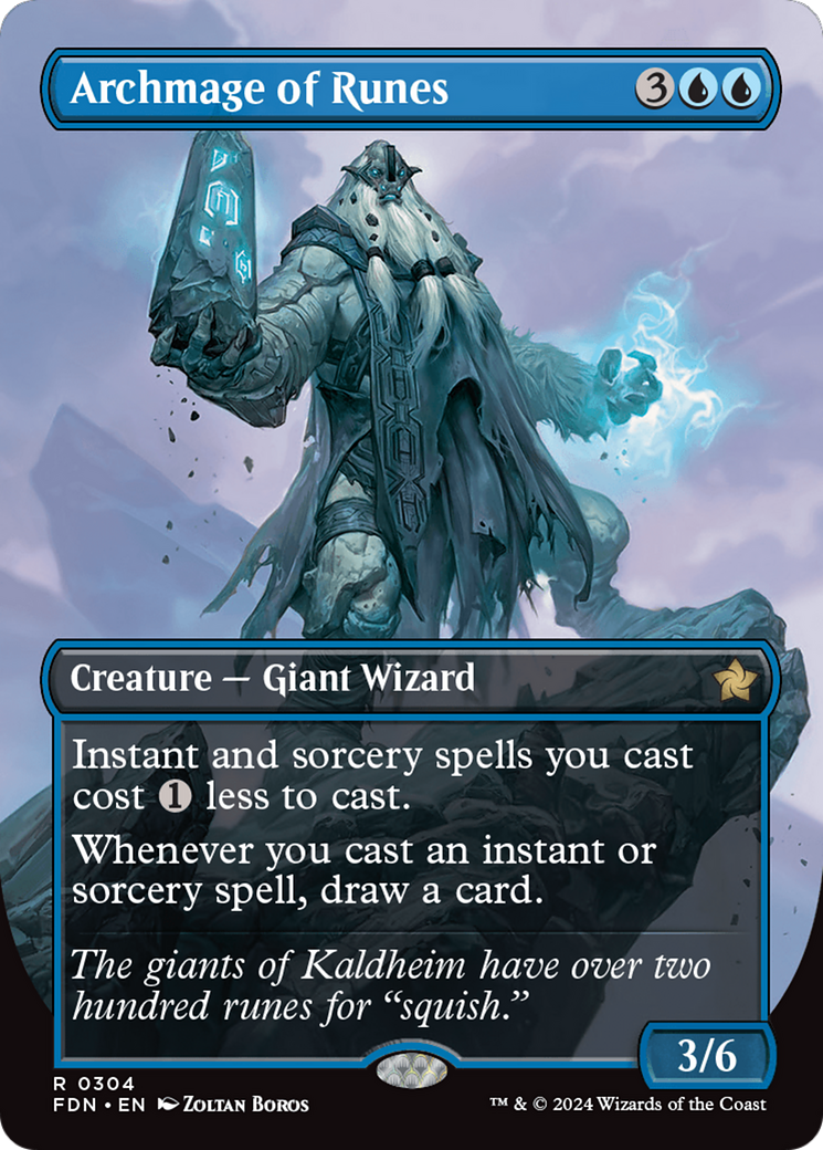Archmage of Runes (Borderless) (FDN-304) - Foundations (Borderless) Foil