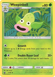 Weepinbell 002/168  - Reverse Holofoil SM  Celestial Storm - Uncommon