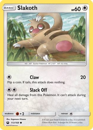 Slakoth 113  - Reverse Holofoil SM  Celestial Storm - Common