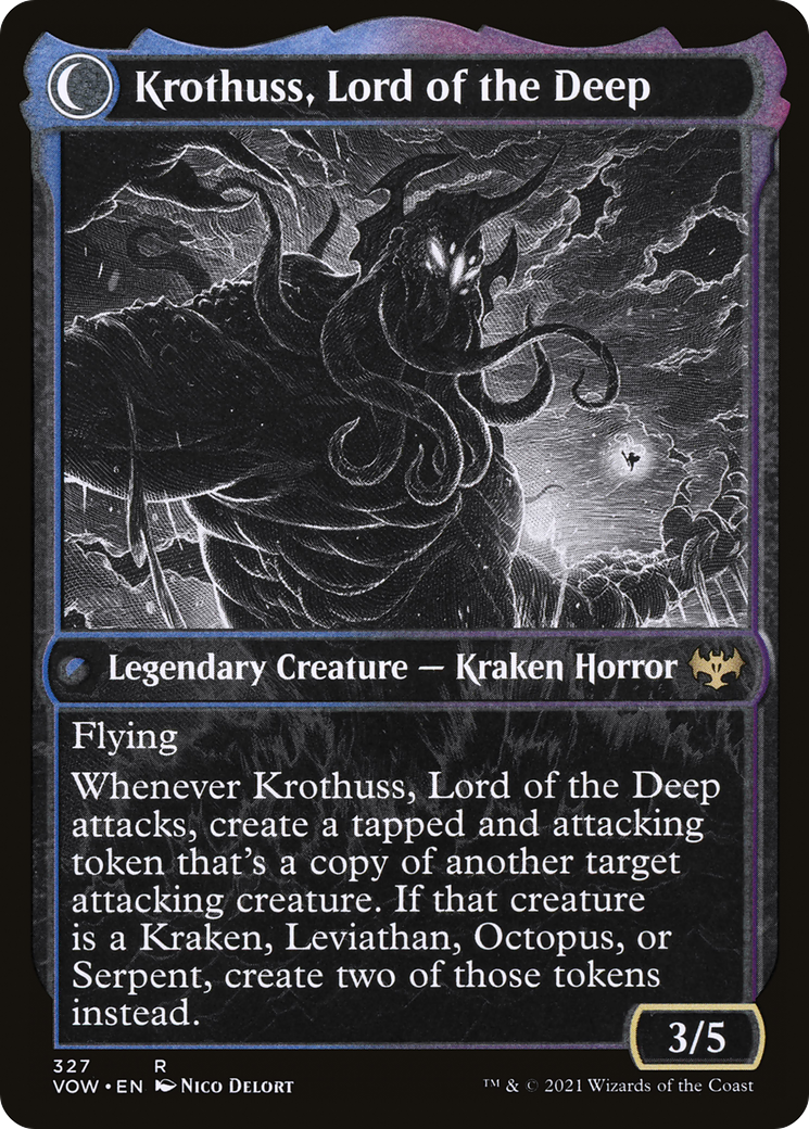 Runo Stromkirk // Krothuss, Lord of the Deep (VOW-327) - Innistrad: Crimson Vow: (Showcase, Double Faced Transform)