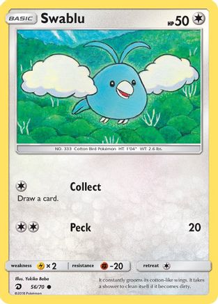 Swablu (56) 056/70  - Reverse Holofoil Dragon Majesty - Common