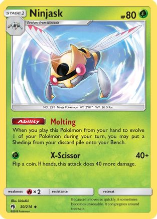 Ninjask 030/214  - Reverse Holofoil SM  Lost Thunder - Uncommon
