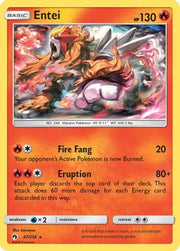 Entei 047  - Reverse Holofoil SM  Lost Thunder - Rare