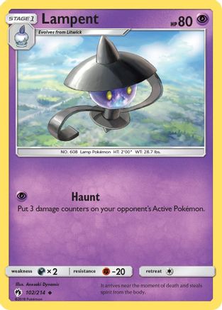 Lampent 102/214  SM  Lost Thunder - Uncommon
