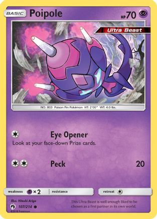 Poipole 107/214  - Reverse Holofoil SM  Lost Thunder - Common