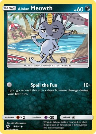 Alolan Meowth 118/214  SM  Lost Thunder - Common
