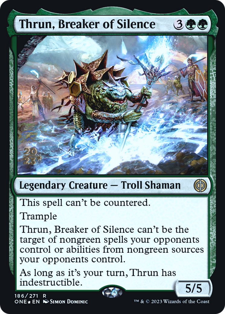 Thrun, Breaker of Silence (PRE-186S) - Phyrexia: All Will Be One Promos Foil