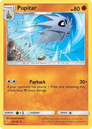 Pupitar 080  - Reverse Holofoil SM  Team Up - Uncommon