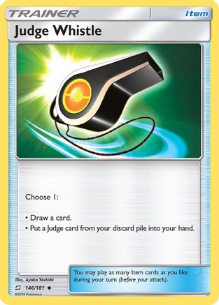 Judge Whistle 146/181  - Reverse Holofoil SM  Team Up - Uncommon