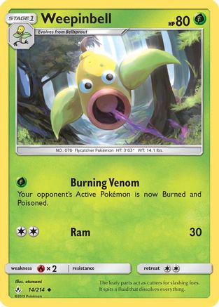 Weepinbell 014/214  SM  Unbroken Bonds - Uncommon