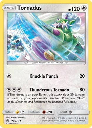 Tornadus 178  - Reverse Holofoil SM  Unified Minds - Uncommon