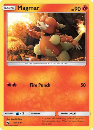 Magmar 010/68  - Reverse Holofoil Hidden Fates - Uncommon