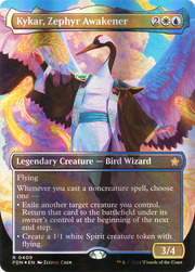 Kykar, Zephyr Awakener (Borderless) (Mana Foil) (FDN-409) - Foundations (Borderless) Foil