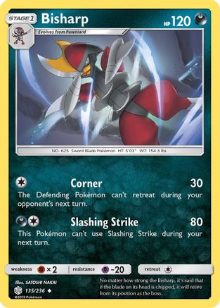 Bisharp 135  - Reverse Holofoil SM  Cosmic Eclipse - Uncommon