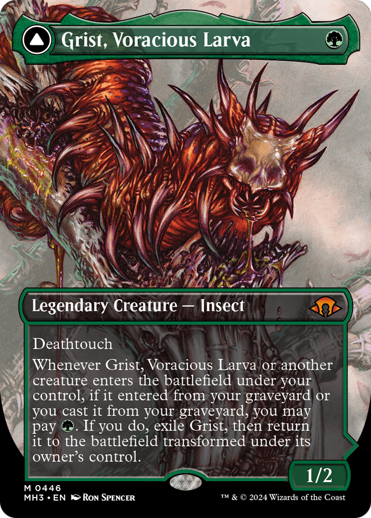 Grist, Voracious Larva // Grist, the Plague Swarm (MH3-446) - Modern Horizons 3 (Borderless) Foil