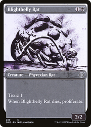 Blightbelly Rat (ONE-289) - Phyrexia: All Will Be One: (Showcase) Foil