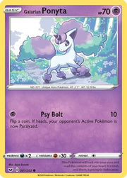 Galarian Ponyta 081/202  SWSH01 Sword & Shield Base Set - Common