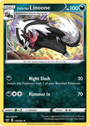 Galarian Linoone 118/202  - Reverse Holofoil SWSH01 Sword & Shield Base Set - Uncommon