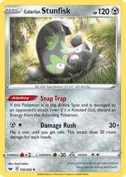Galarian Stunfisk 132/202  - Reverse Holofoil SWSH01 Sword & Shield Base Set - Uncommon