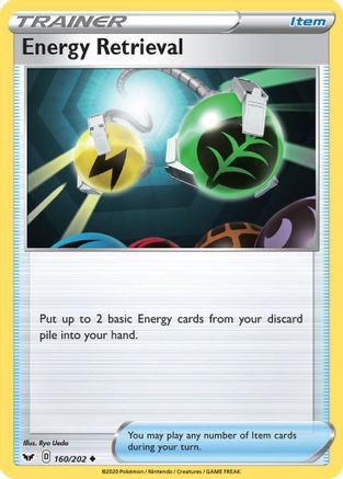 Energy Retrieval 160/202  SWSH01 Sword & Shield Base Set - Uncommon