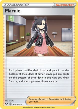 Marnie 169/202  - Reverse Holofoil SWSH01 Sword & Shield Base Set - Holo Rare