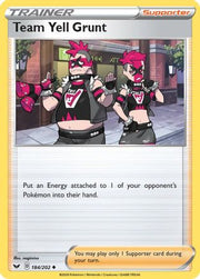 Team Yell Grunt 184/202  - Reverse Holofoil SWSH01 Sword & Shield Base Set - Uncommon
