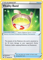 Vitality Band 185/202  - Reverse Holofoil SWSH01 Sword & Shield Base Set - Uncommon